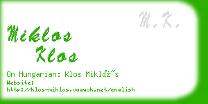 miklos klos business card